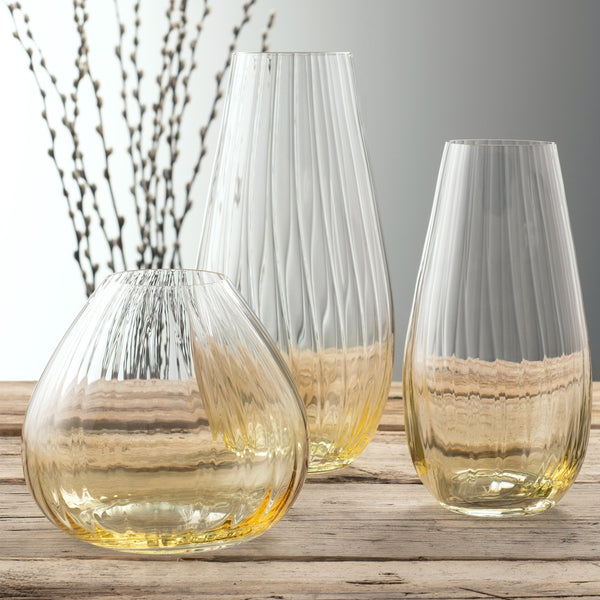 Belleek Galway Crystal Erne 9.5" Vase Amber