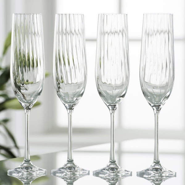 Belleek Galway Crystal Erne Champagne Flute Set