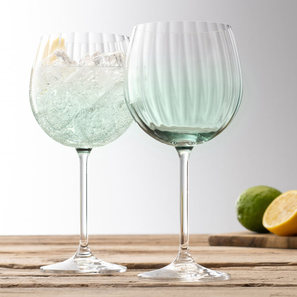 Belleek Galway Crystal Erne Gin & Tonic Pair Aqua
