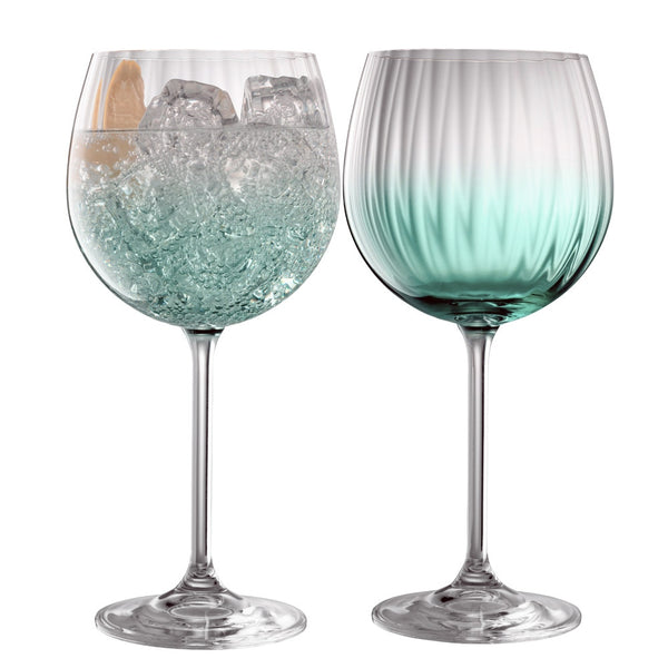 belleek Galway Crystal Erne Gin & Tonic Pair Aqua