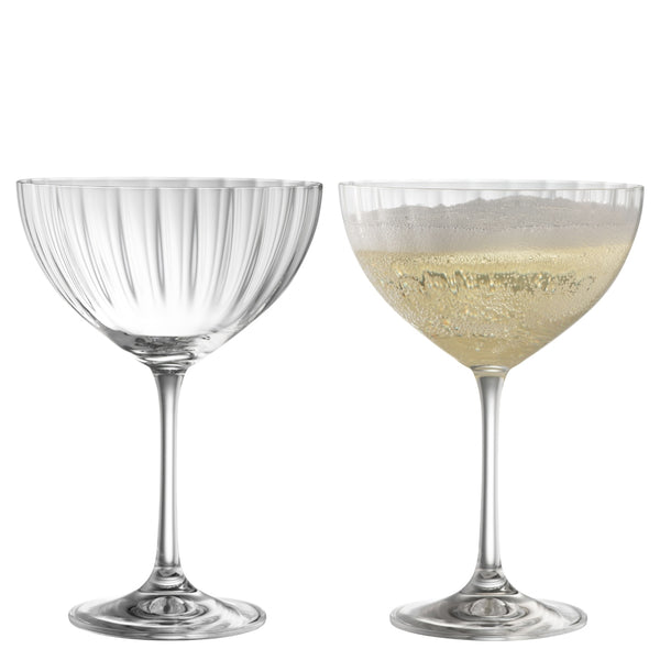 belleek Galway Crystal Erne Saucer Champagne Pair