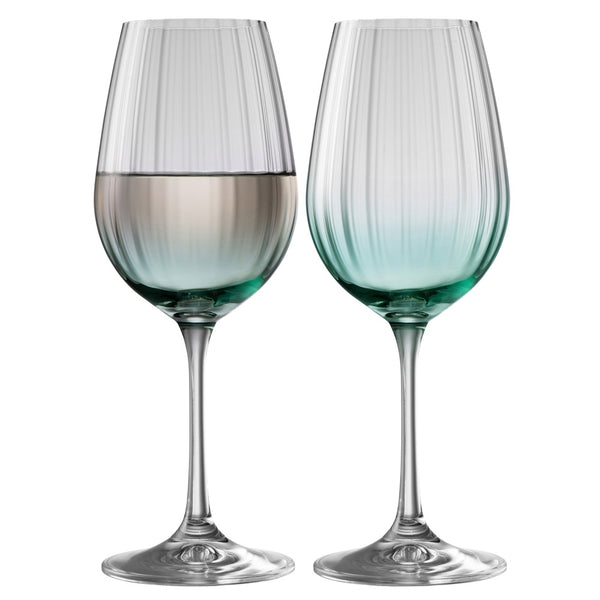 belleek Galway Crystal Erne Wine Set of 2 in Aqua