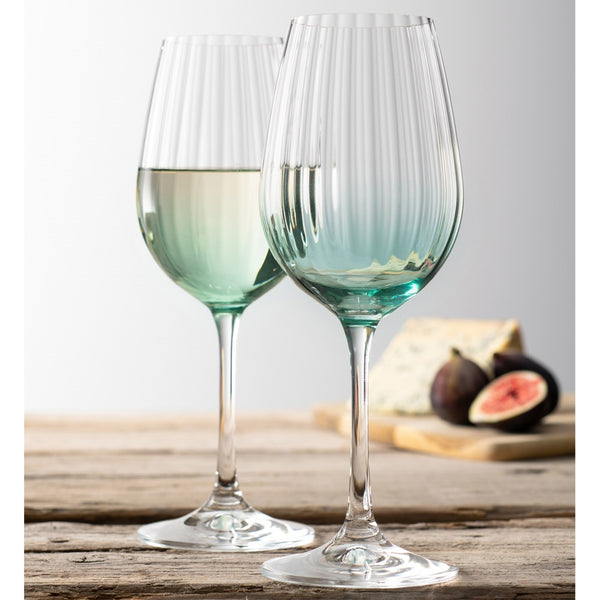 Belleek Galway Crystal Erne Wine Set Of 2 In Aqua