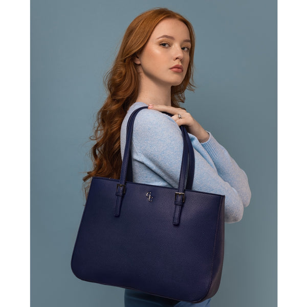 Belleek Galway Crystal Fashion Large Tote Bag - Navy