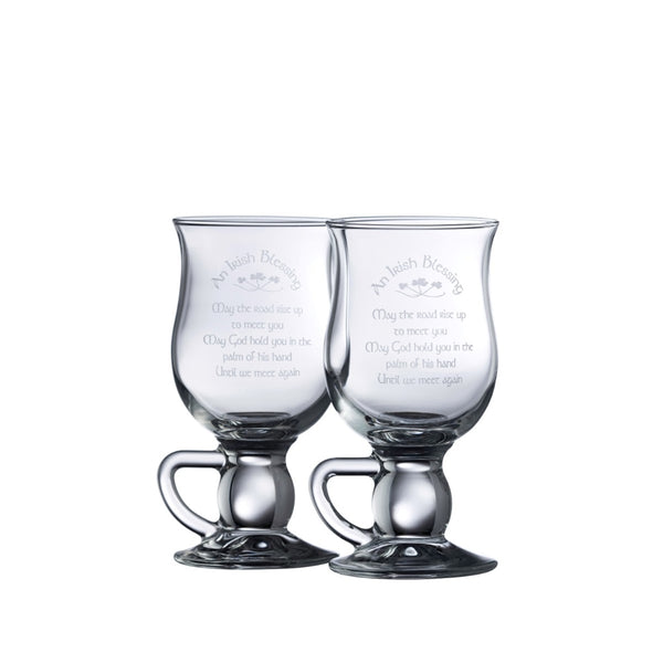 belleek Galway Crystal Irish Blessing Latte Pair