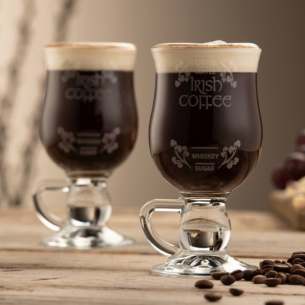 Belleek Galway Crystal Irish Coffee Pair