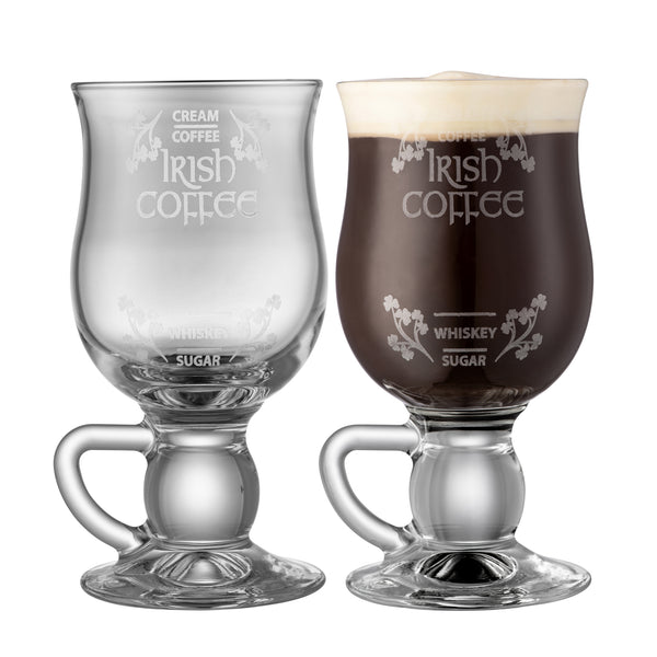 belleek Galway Crystal Irish Coffee Pair