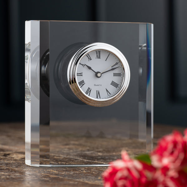 Belleek Galway Crystal Large Mantel Clock