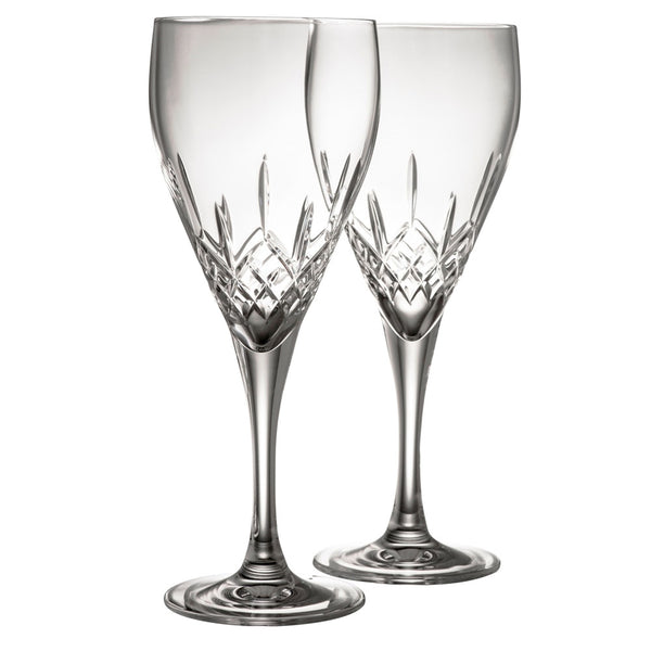belleek Galway Crystal Longford Red Wine Pair