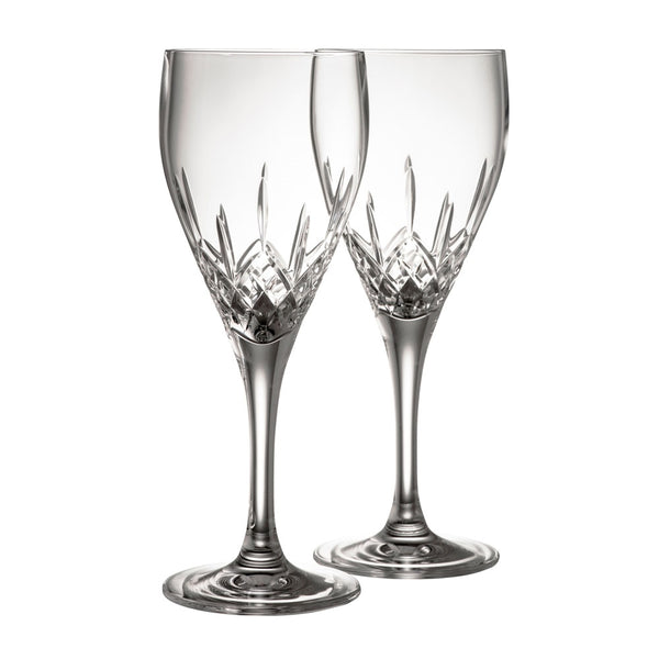 belleek Galway Crystal Longford White Wine Pair