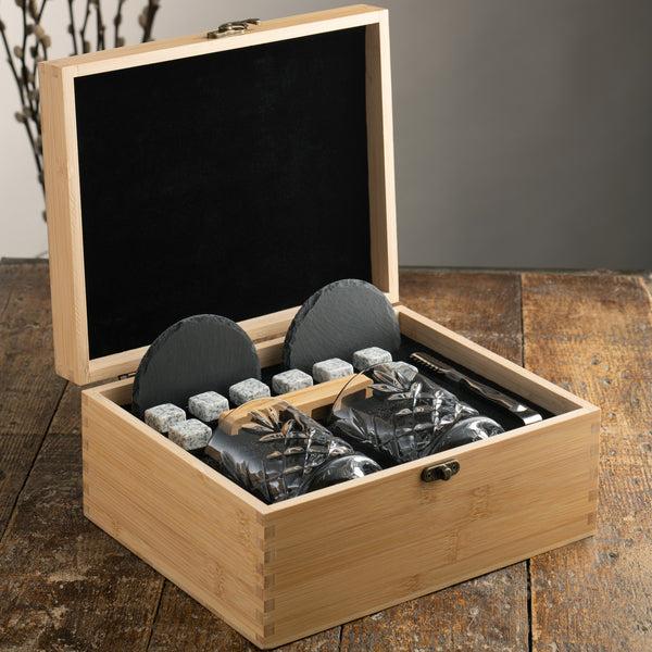 Belleek Galway Crystal Renmore Bamboo Whiskey Set