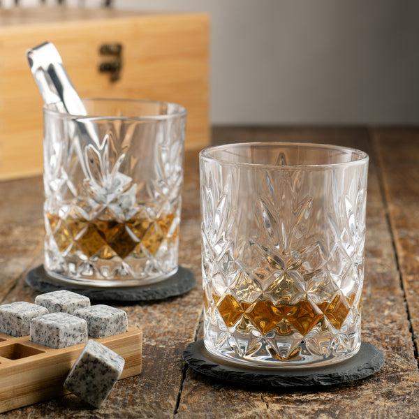 Belleek Galway Crystal Renmore Bamboo Whiskey Set