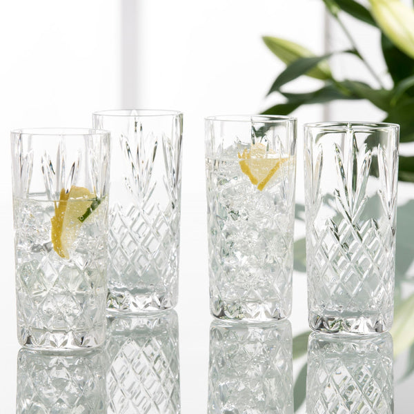 Belleek Galway Crystal Renmore HiBall Glass Set