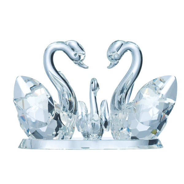 belleek Galway Crystal Swan Family
