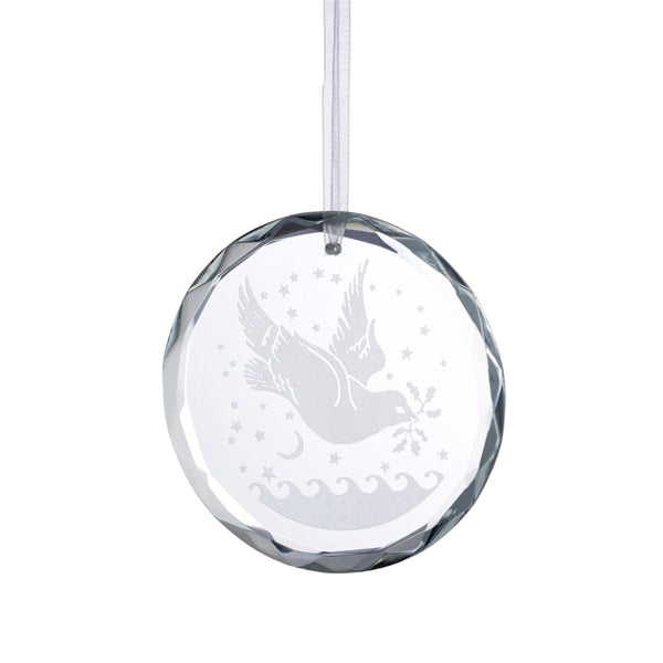 belleek Galway Living Dove - Round Hanging Ornament