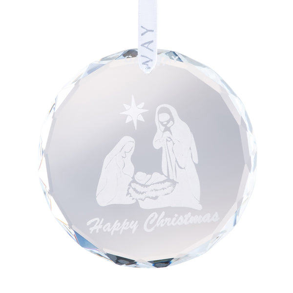 belleek Galway Living Nativity Round Ornament