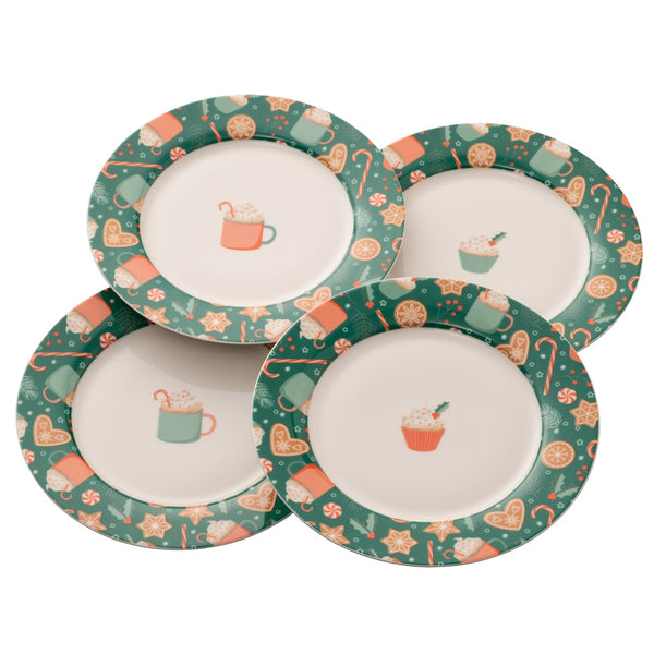 belleek Belleek Living Christmas Cupcakes Set of 4 Tea Plates