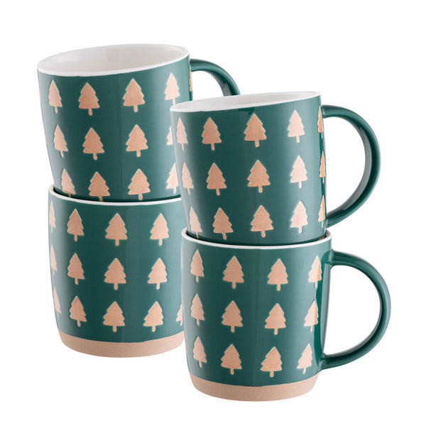 belleek Belleek Living Christmas Tree Mugs Set of 4