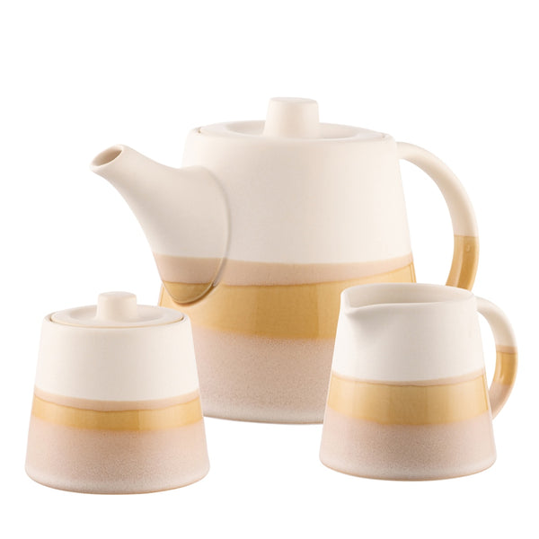 belleek Belleek Living Saffron Teapot Sugar & Cream Set