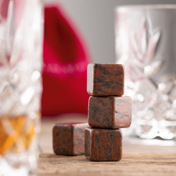Belleek Galway Crystal Cooling Stones Set Of 4 - Polished Red Granite