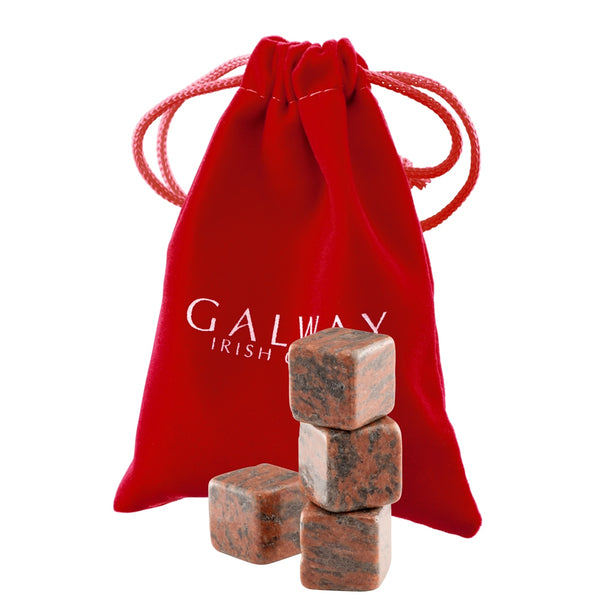 belleek Galway Crystal Cooling Stones Set of 4 - Polished Red Granite