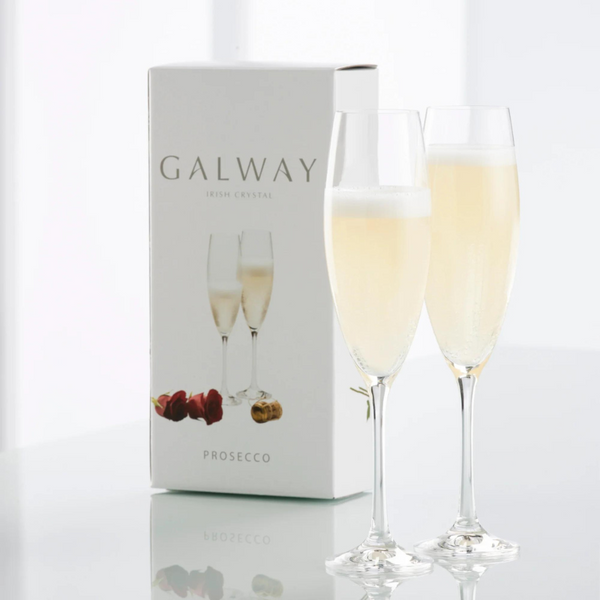 Belleek Galway Crystal Elegance Prosecco Glass Pair