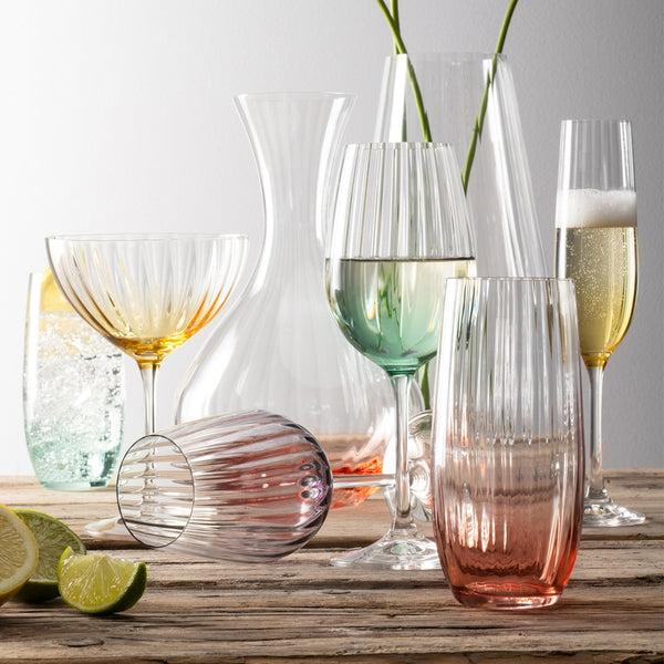 Belleek Galway Crystal Erne Cocktail/Champagne Saucer Set Of 2 In Blush