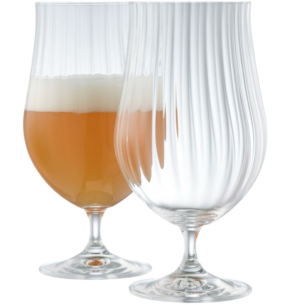 belleek Galway Crystal Erne Craft Beer / Cocktail Glasses Pair