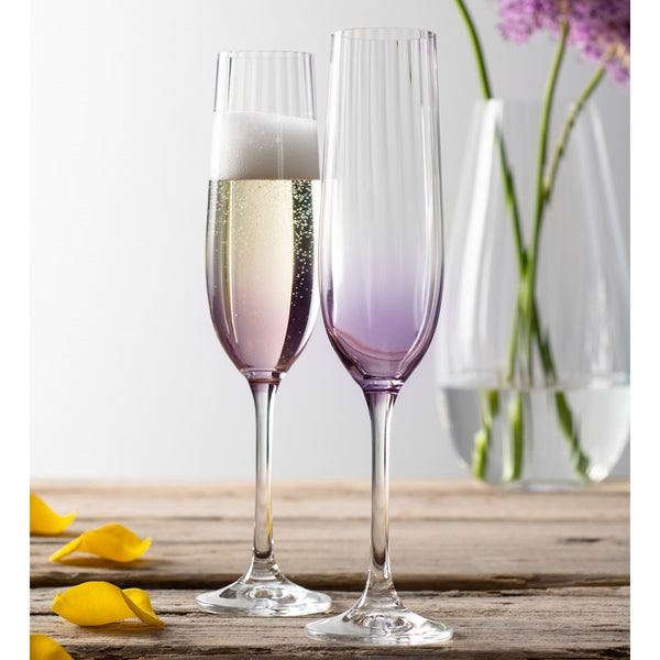 Belleek Galway Crystal Erne Flute Set Of 2 In Amethyst
