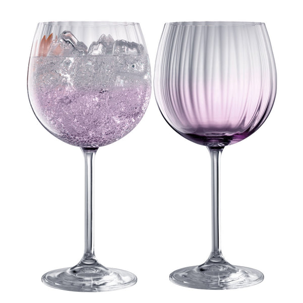 belleek Galway Crystal Erne Gin & Tonic Pair Amethyst