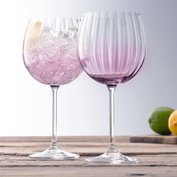 Belleek Galway Crystal Erne Gin & Tonic Pair Amethyst