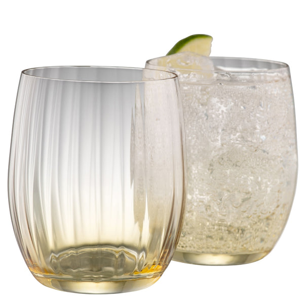 belleek Galway Crystal Erne Tumbler Set of 2 in Amber
