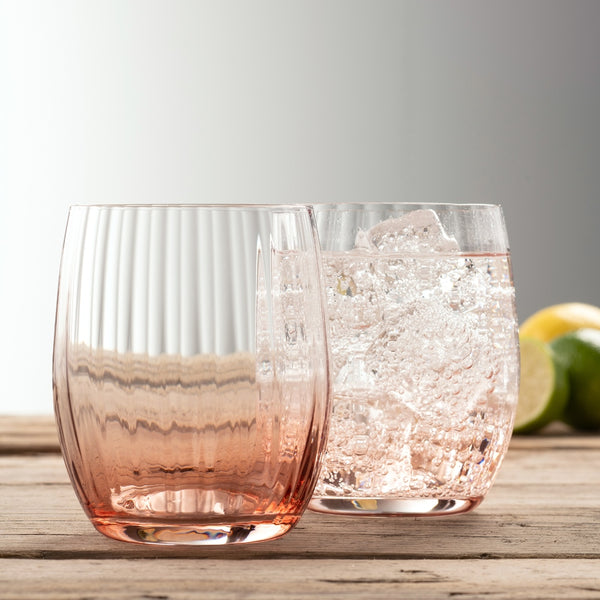 Belleek Galway Crystal Erne Tumbler Set Of 2 In Blush