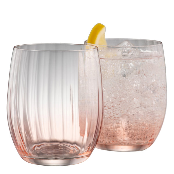 belleek Galway Crystal Erne Tumbler Set of 2 in Blush