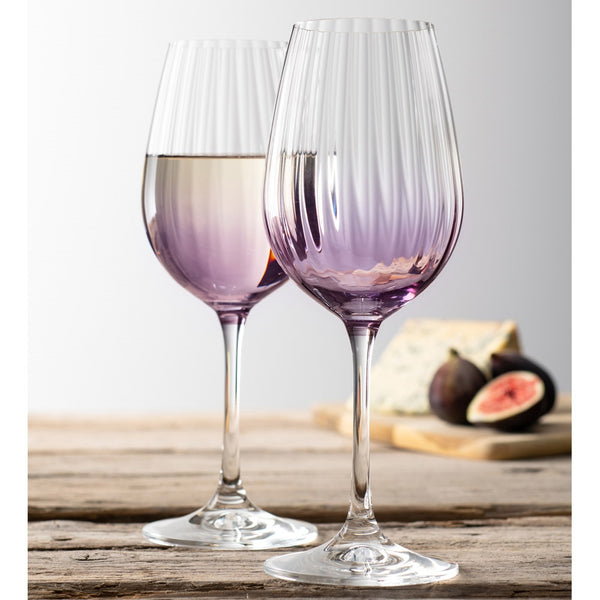 Belleek Galway Crystal Erne Wine Set Of 2 In Amethyst