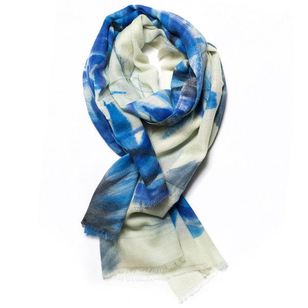 belleek Galway Crystal Fashion Atlantic Blue Merino Scarf