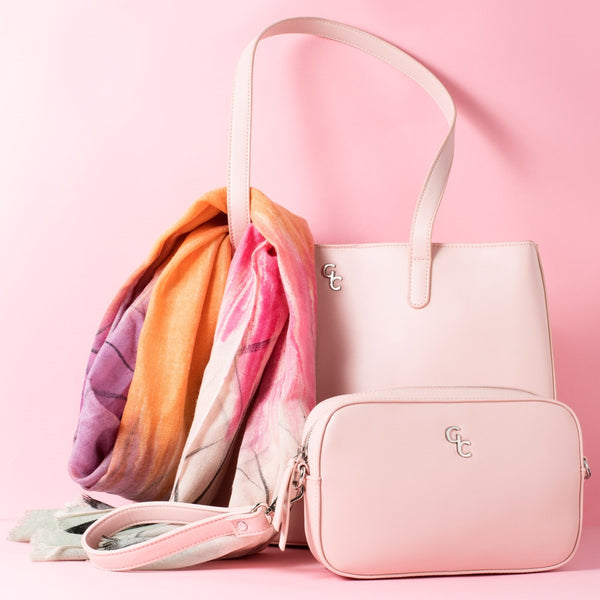 Belleek Galway Crystal Fashion Dusk Pink & Orange Merino Scarf