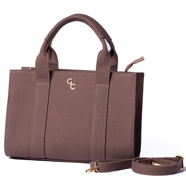 belleek Galway Crystal Fashion Medium Tote Mauve Taupe Canvas