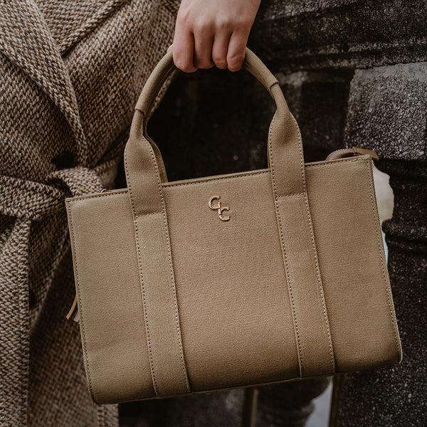 Belleek Galway Crystal Fashion Medium Tote Sand Canvas