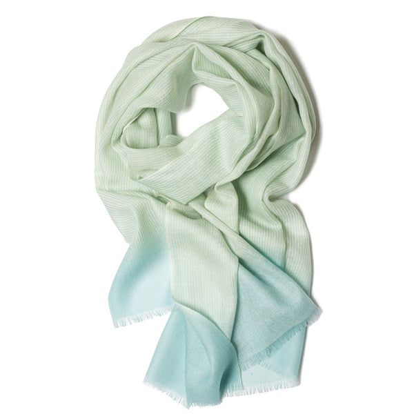 belleek Galway Crystal Fashion Sea Mist Stripe Merino Wool Scarf