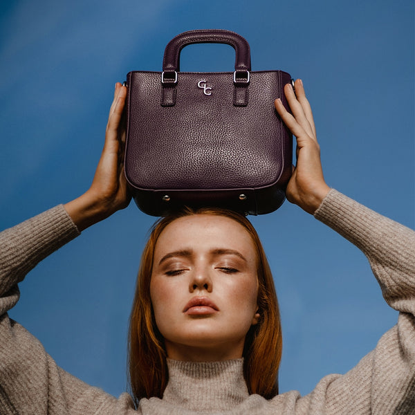 Belleek Galway Crystal Fashion Shoulder Bag - Mulberry