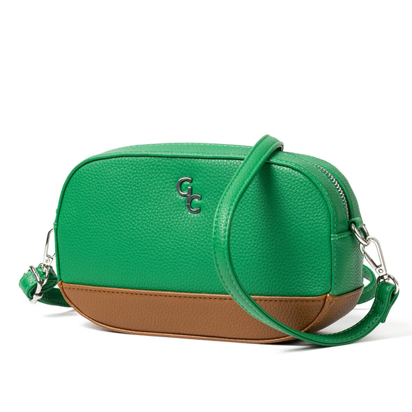 belleek Galway Crystal Fashion Two Tone Crossbody Bag - Green/Tan