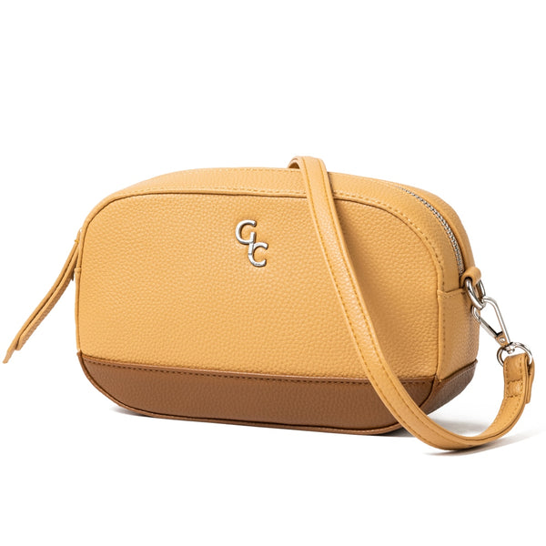belleek Galway Crystal Fashion Two Tone Crossbody Bag - Tan/Brown