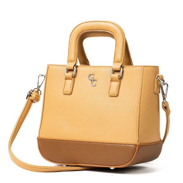 belleek Galway Crystal Fashion Two Tone Shoulder Bag - Tan/Brown