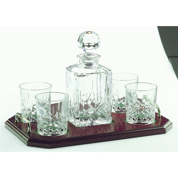 belleek Galway Crystal Longford Square Decanter Set