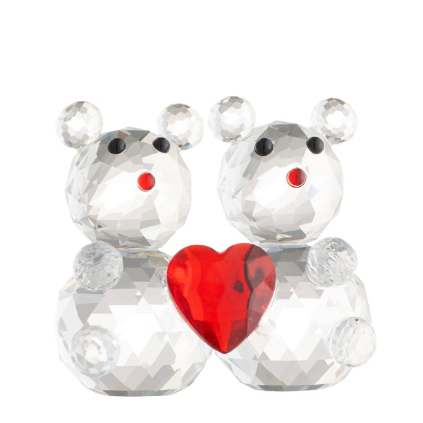 belleek Galway Crystal Love Heart Teddy Bears Figurine