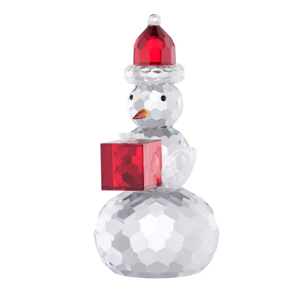 belleek Galway Living Gem Snowman with Red Hat & Gift Box