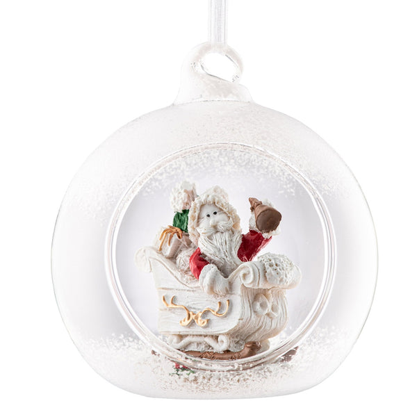 belleek Galway Living Santa's Sleigh Hanging Bauble Ornament
