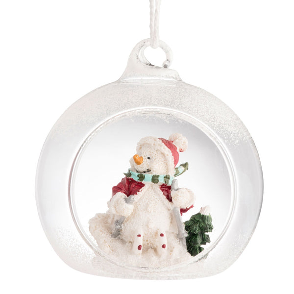 belleek Galway Living Skiing Snowman Hanging Ornament