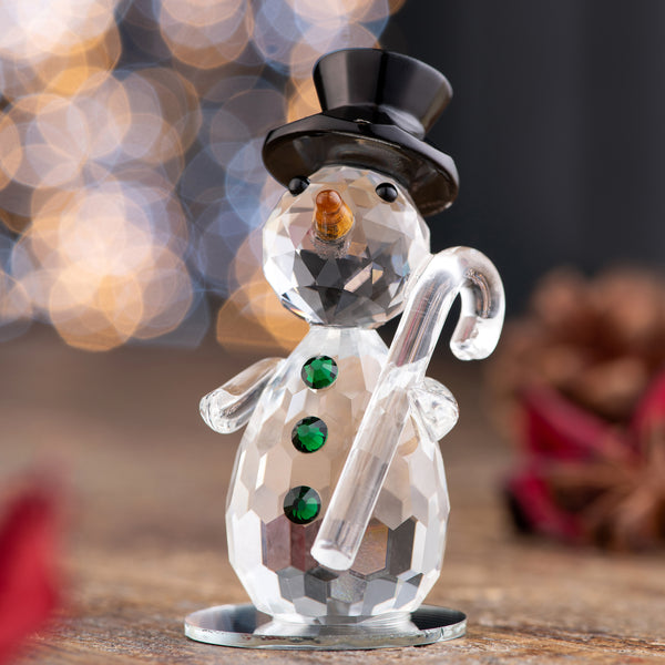 Belleek Galway Living Top Hat Snowman Crystal Figurine